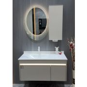 712 Тумба с раковиной, зеркалом и боковым шкафчиком для ванной комнаты